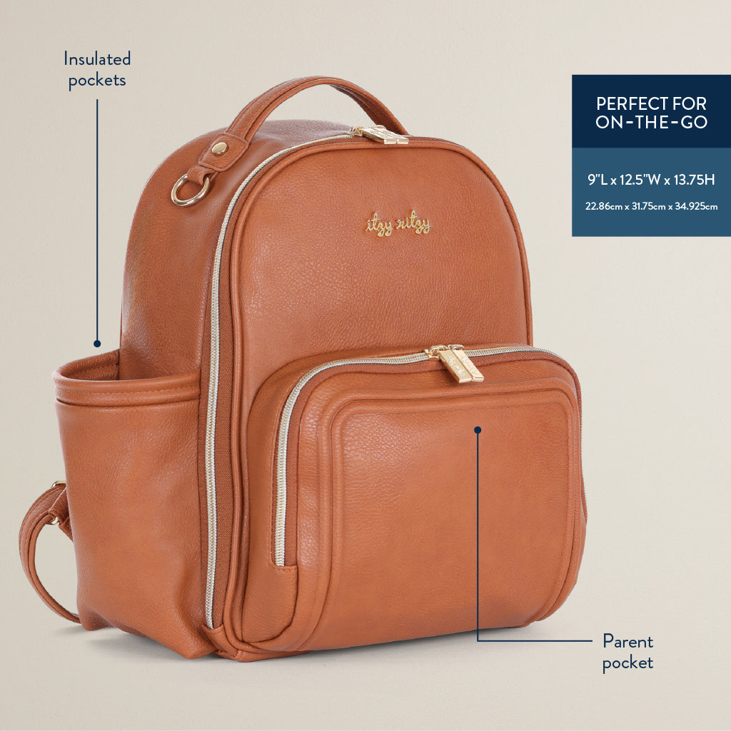 Itzy Mini Plu Diaper Bag Cognac