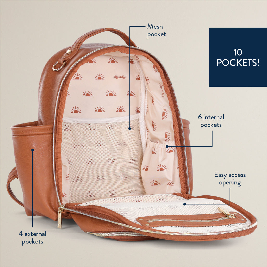 Itzy Mini Plu Diaper Bag Cognac