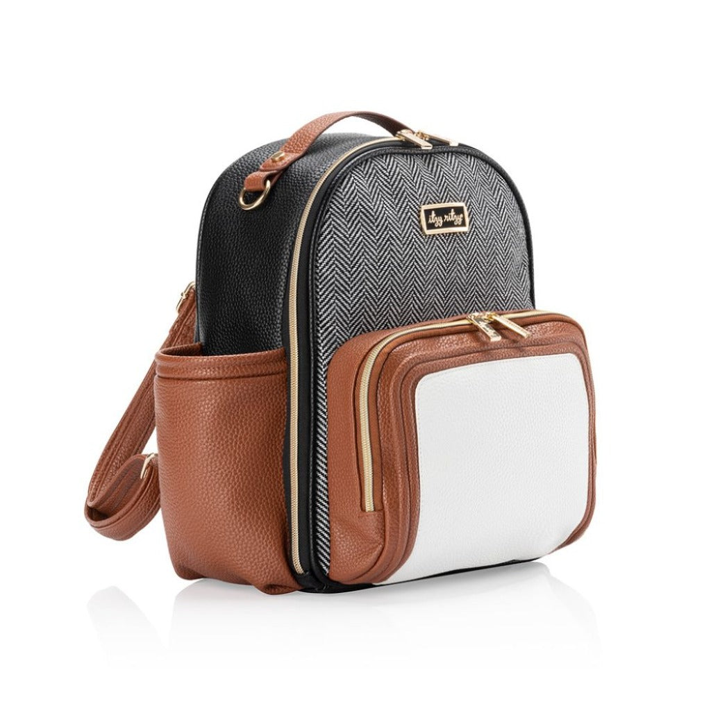 Itzy Mini Plu Diaper Bag Coffee and Cream