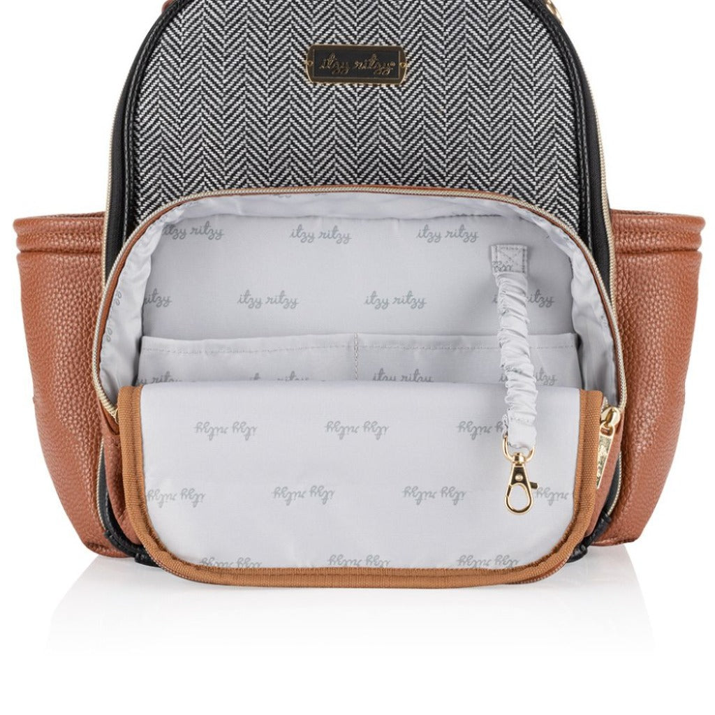 Itzy Mini Plu Diaper Bag Coffee and Cream