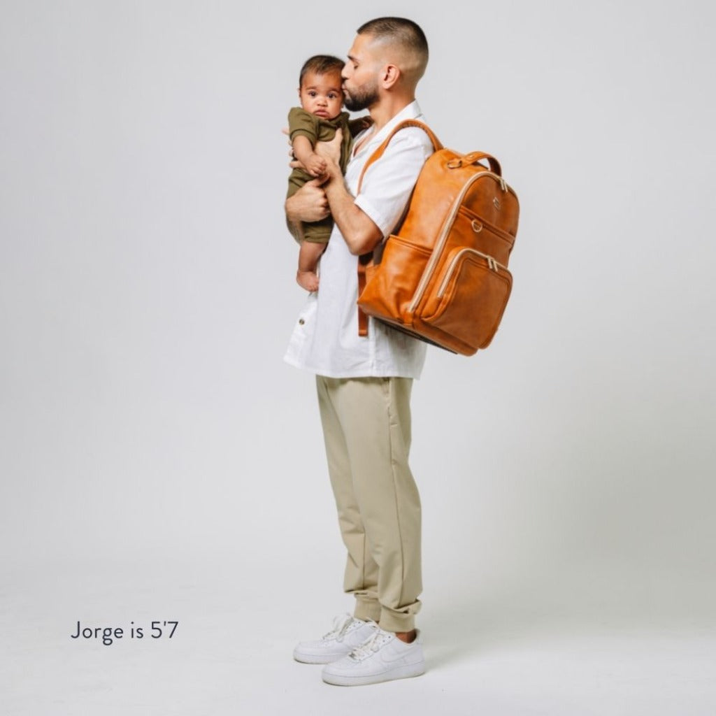 Boss Plus™ Bag Backpack Diaper Bag Cognac