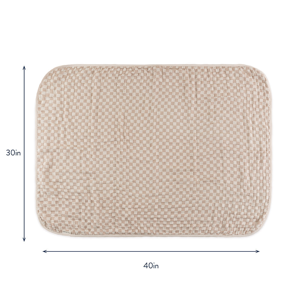 Itzy Muslin Blanket Toast Checkerboard