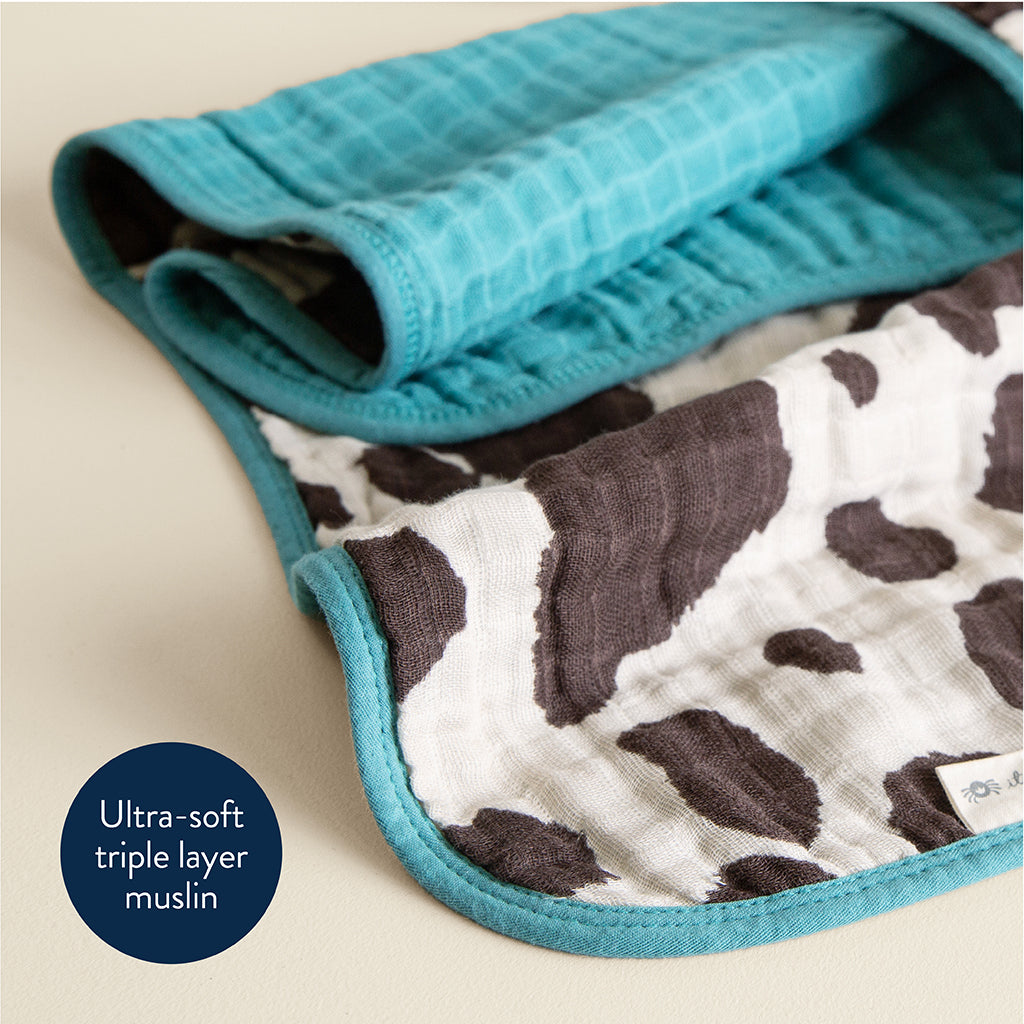 Itzy Muslin Blanket Cow Print