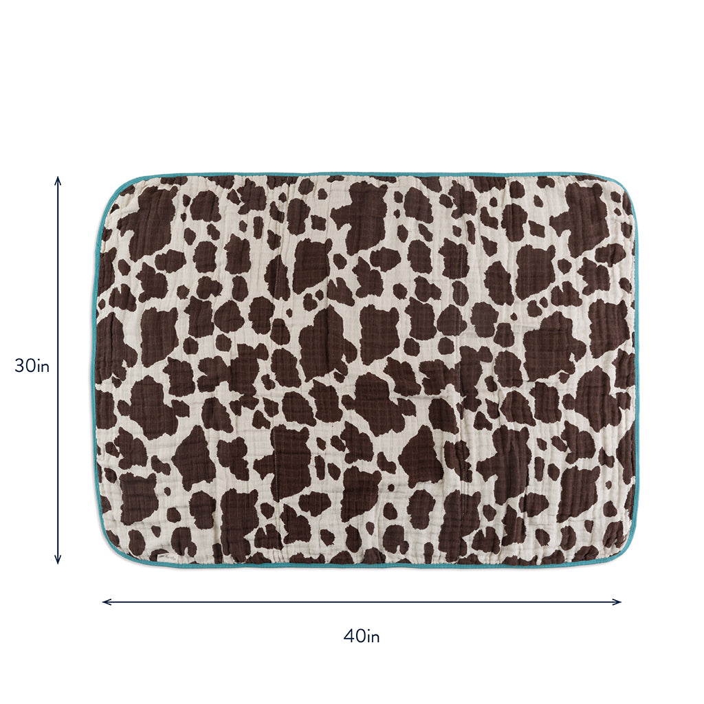 Itzy Muslin Blanket Cow Print