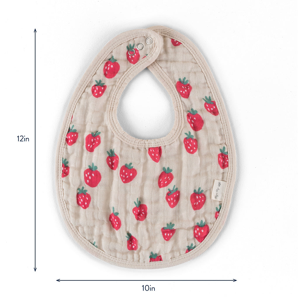 Itzy Muslin Bibs Strawberries and Cream