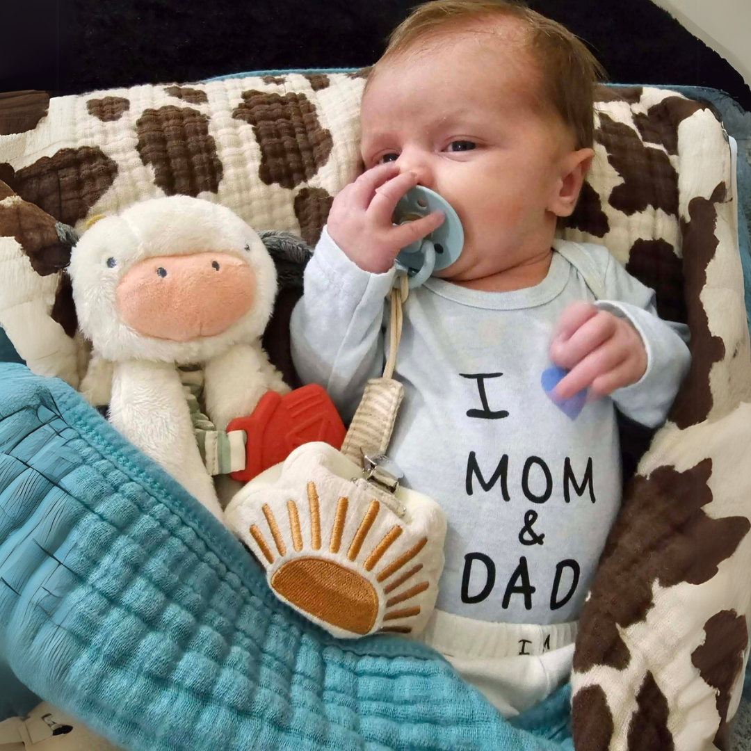 Itzy Muslin Blanket Cow Print