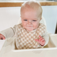 Itzy Muslin Bibs Taupe Checkerboard
