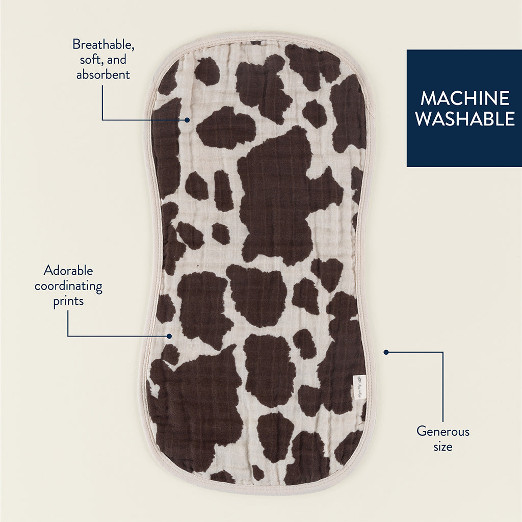Itzy Burp Cloths Cow Print