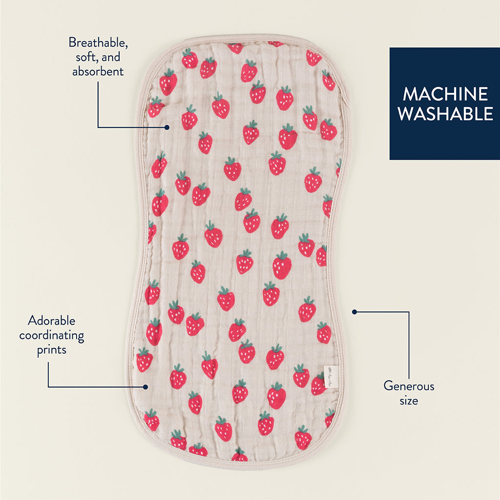 Itzy Burp Cloths Strawberries and Cream