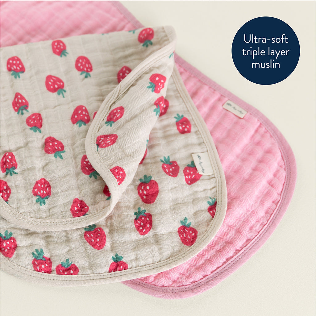 Itzy Burp Cloths Strawberries and Cream