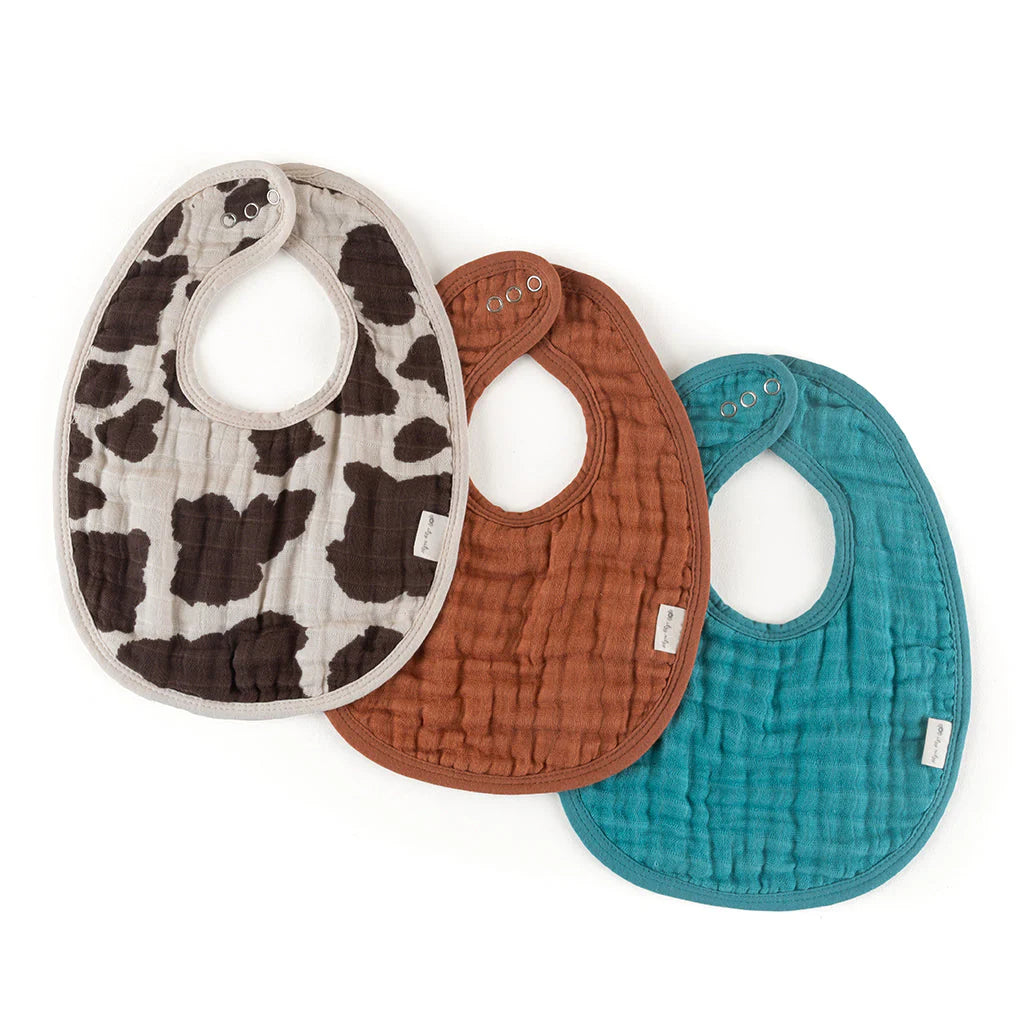 Itzy Muslin Bibs Cow Print