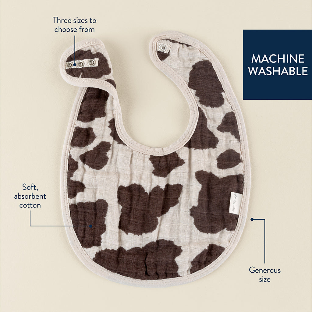Itzy Muslin Bibs Cow Print