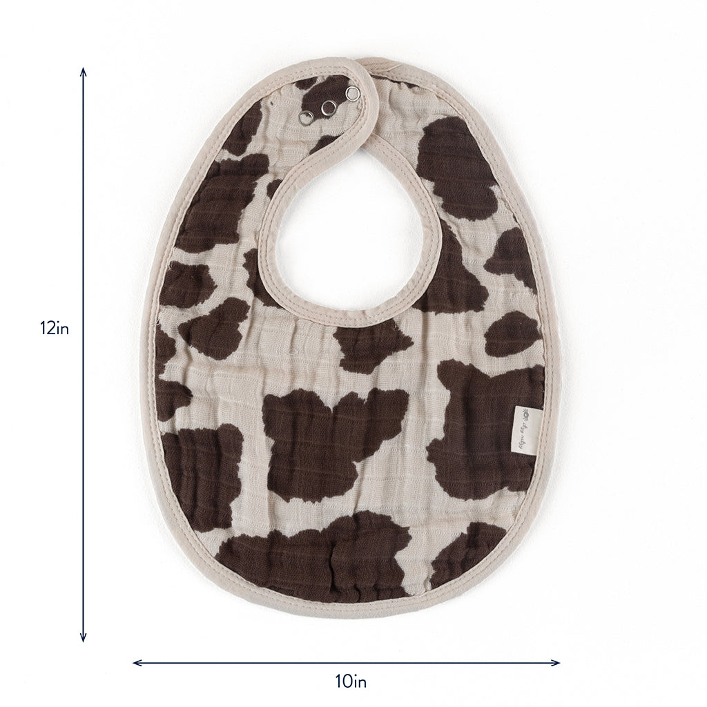 Itzy Muslin Bibs Cow Print