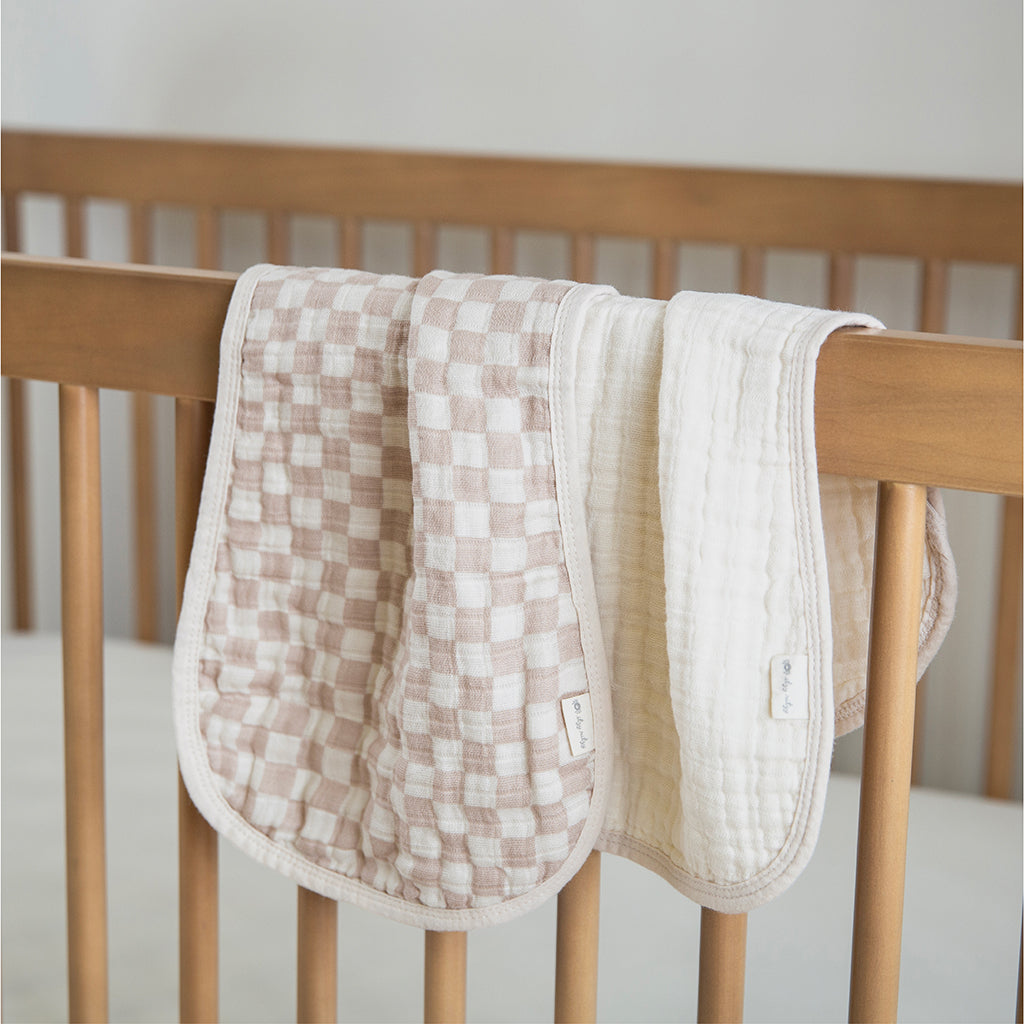 Itzy Burp Cloths Toast Checkerboard