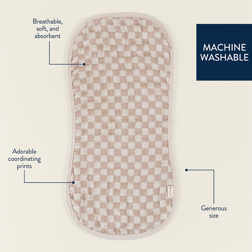 Itzy Burp Cloths Toast Checkerboard