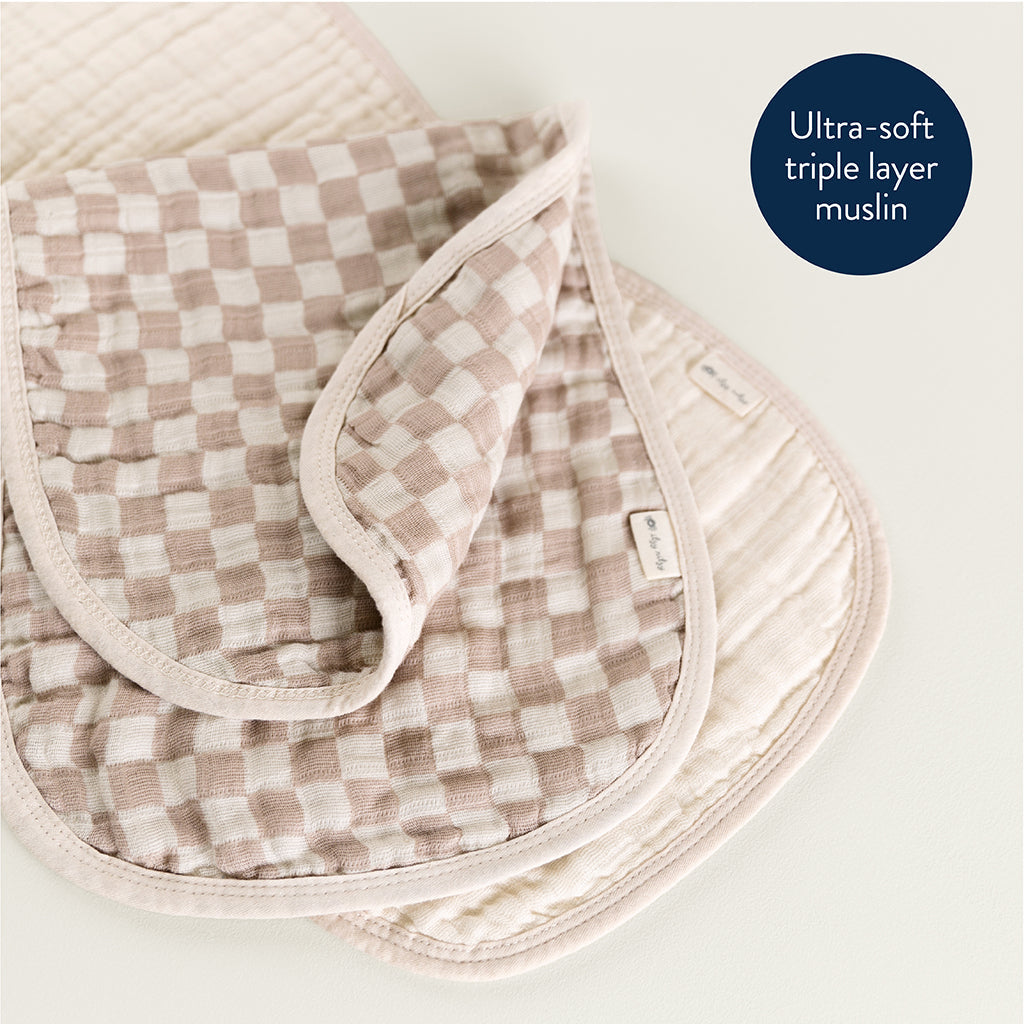 Itzy Burp Cloths Toast Checkerboard