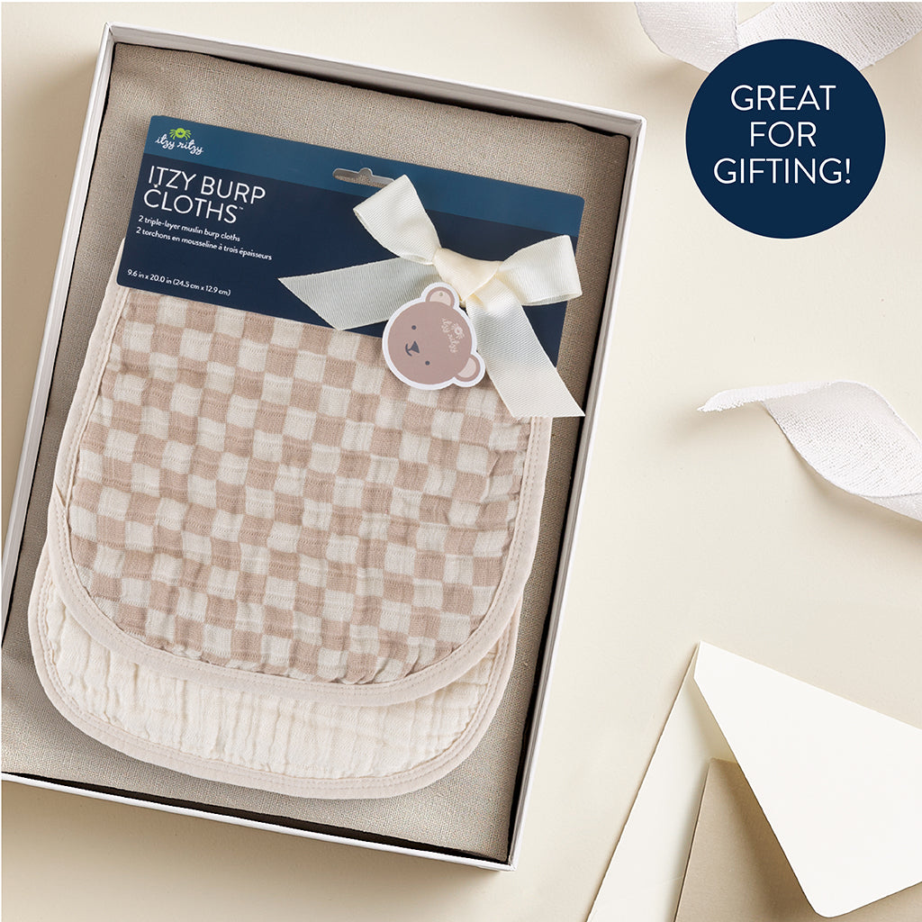 Itzy Burp Cloths Toast Checkerboard